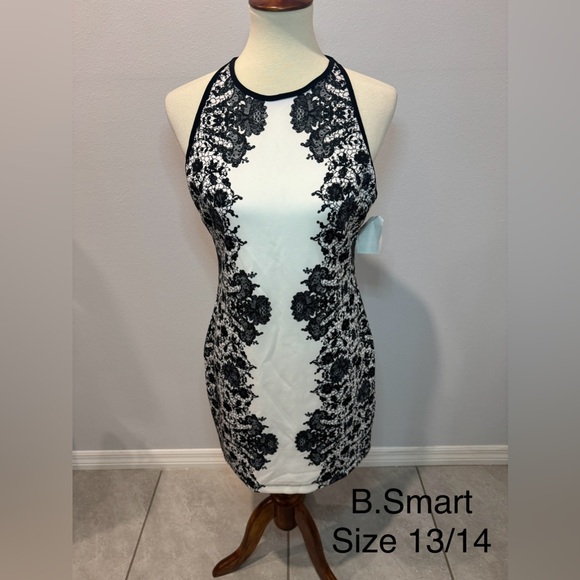 B. Smart Dresses & Skirts - B. Smart Monochrome Lace Mini Dress